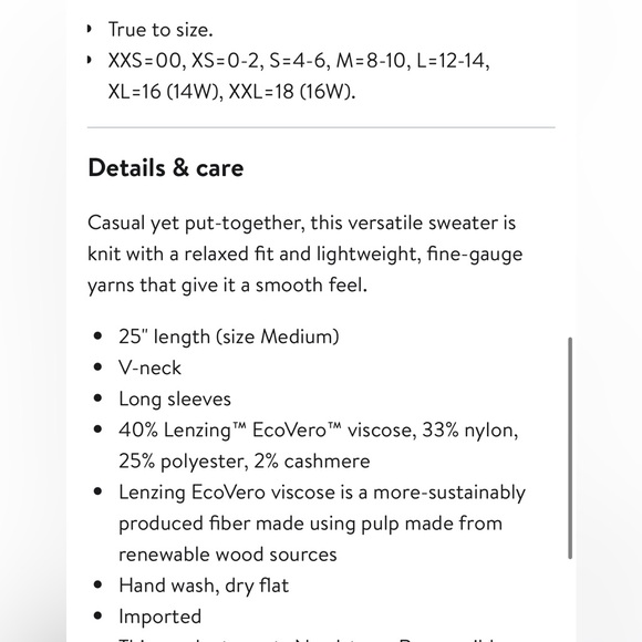 New treasure & bond relaxed V neck sweater top - Picture 8 of 9